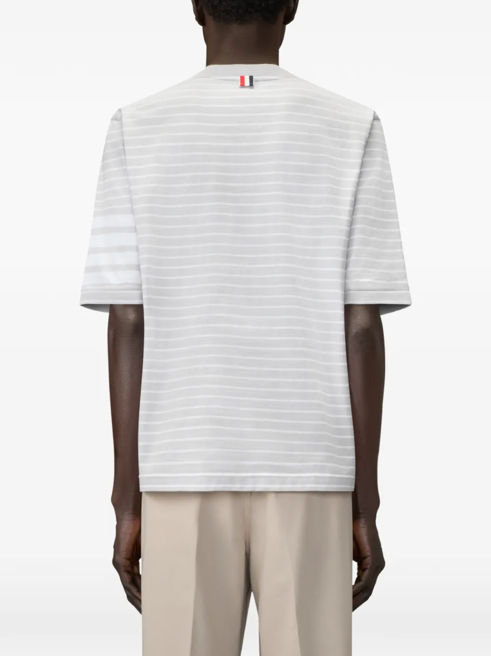 Thom Browne T-shirt met 4 strepen Grijs