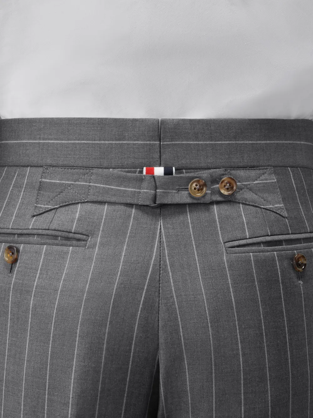 Thom Browne Wollen broek met krijtstreep Grijs