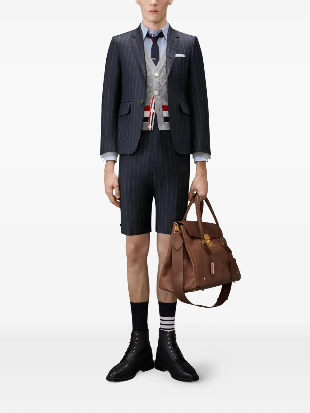 Thom Browne Intarsia vest Grijs