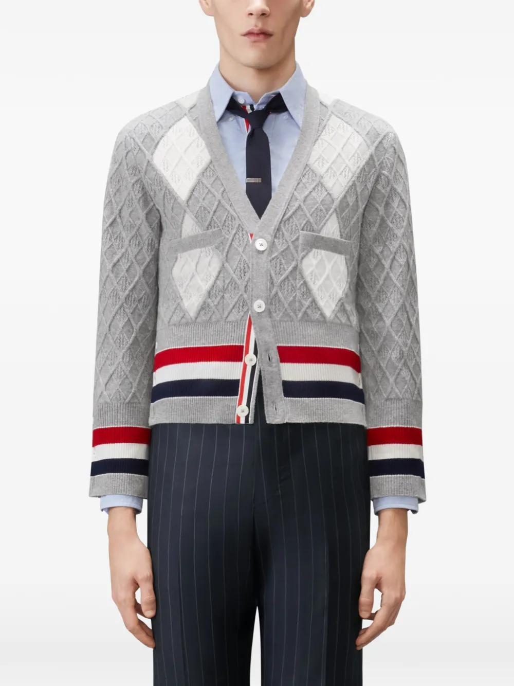 Thom Browne Intarsia vest Grijs