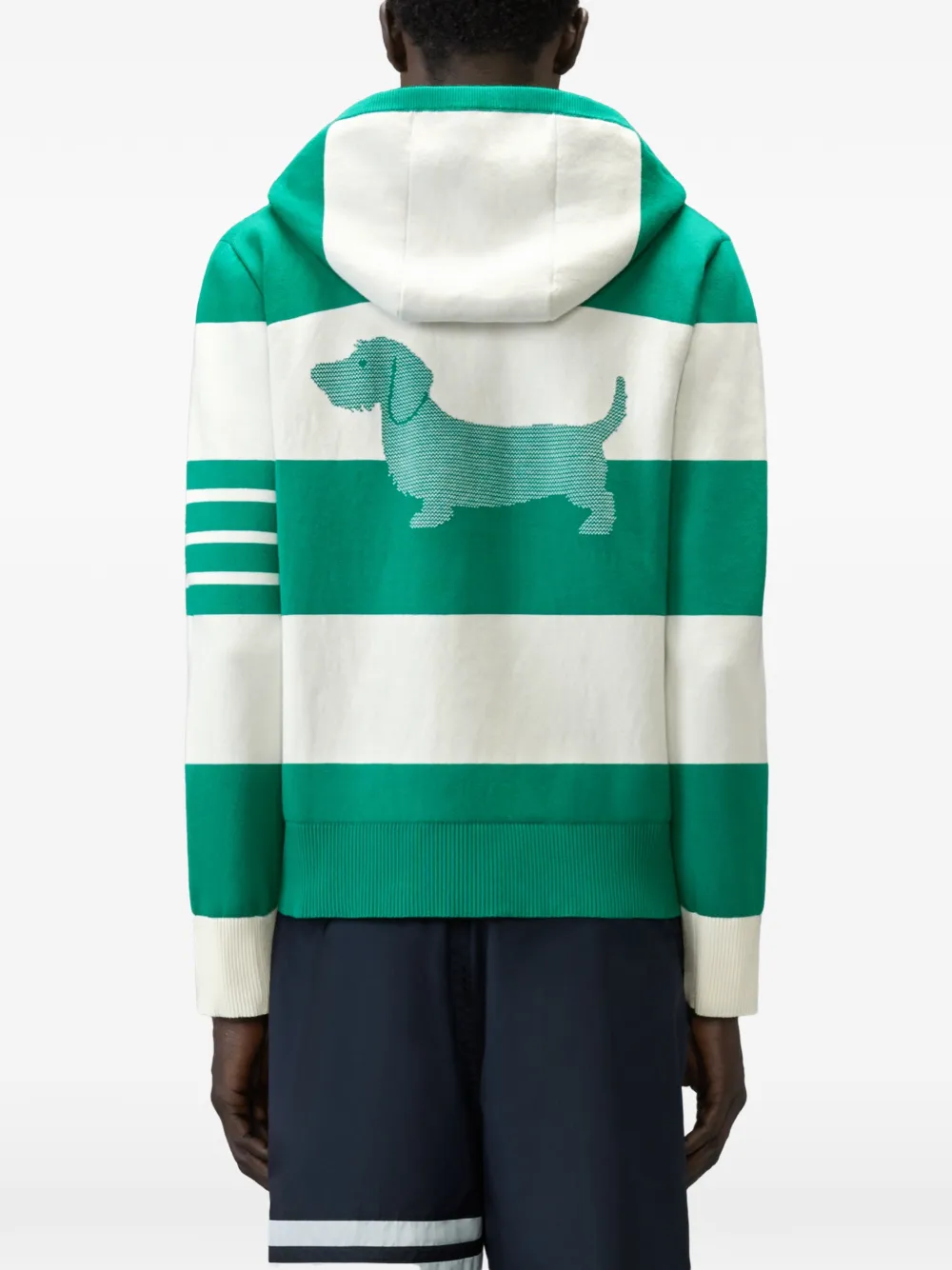 Thom Browne Hector hoodie met vier strepen Groen