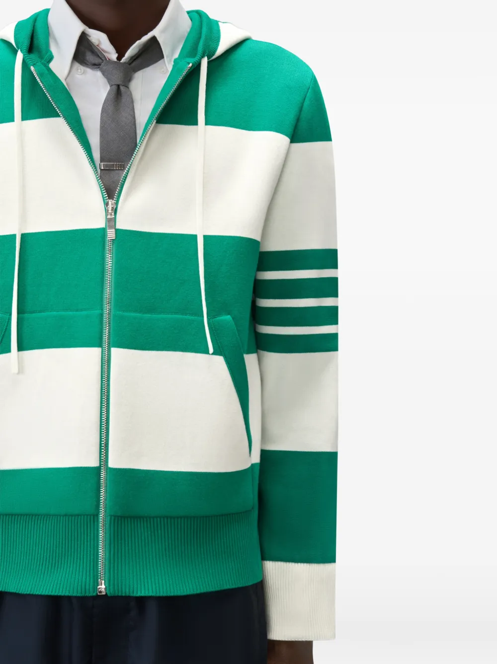 Thom Browne Hector hoodie met vier strepen Groen