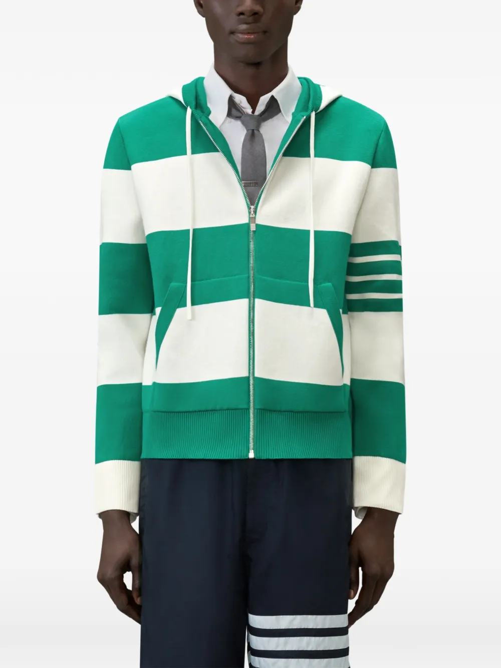 Thom Browne Hector hoodie met vier strepen Groen