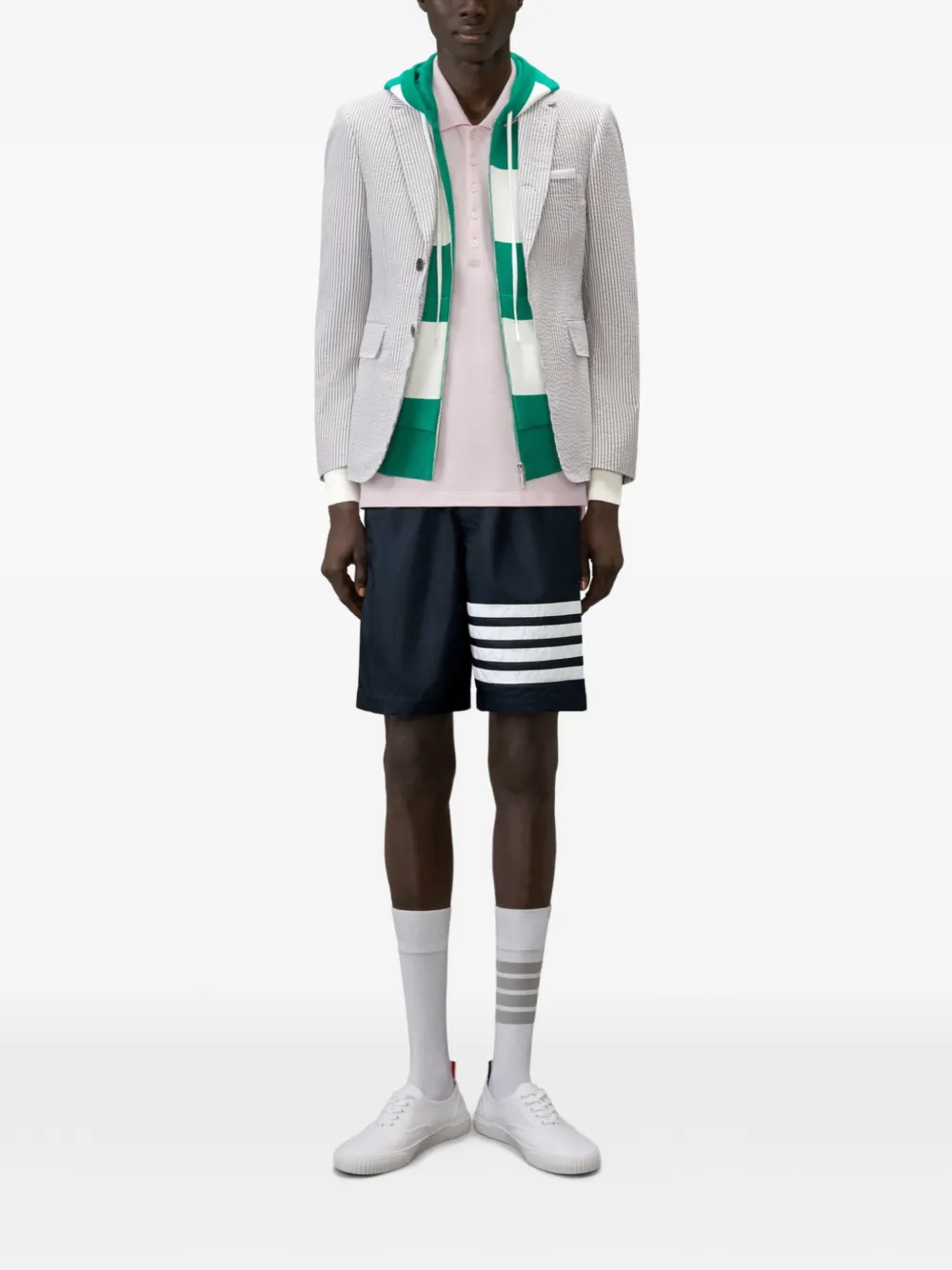 Thom Browne Hector hoodie met vier strepen Groen