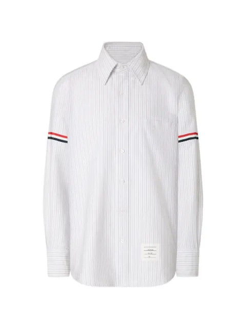 Thom Browne Madras oxford striped-armband shirt
