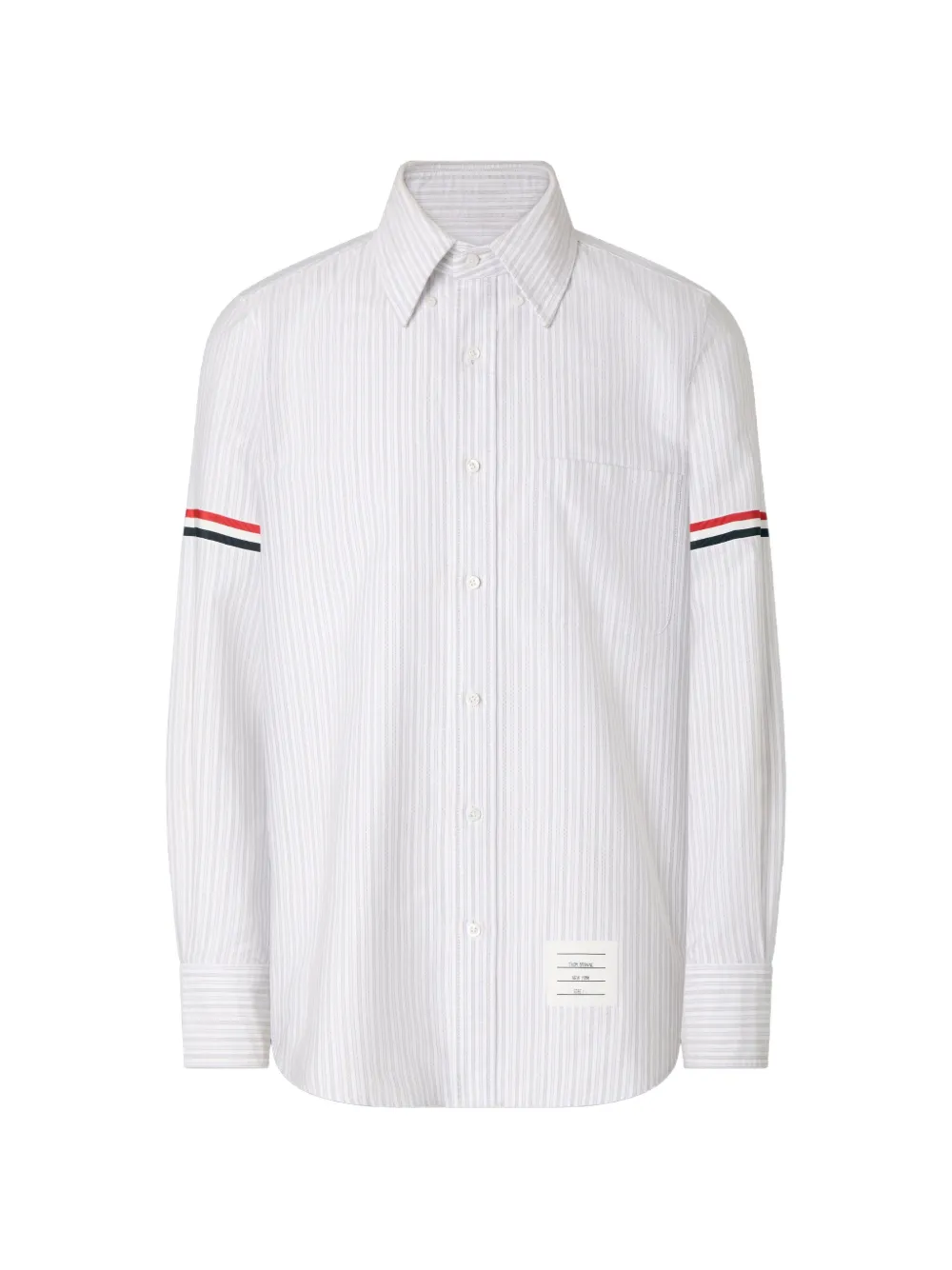 Thom Browne Madras Oxford overhemd met gestreepte armband Grijs