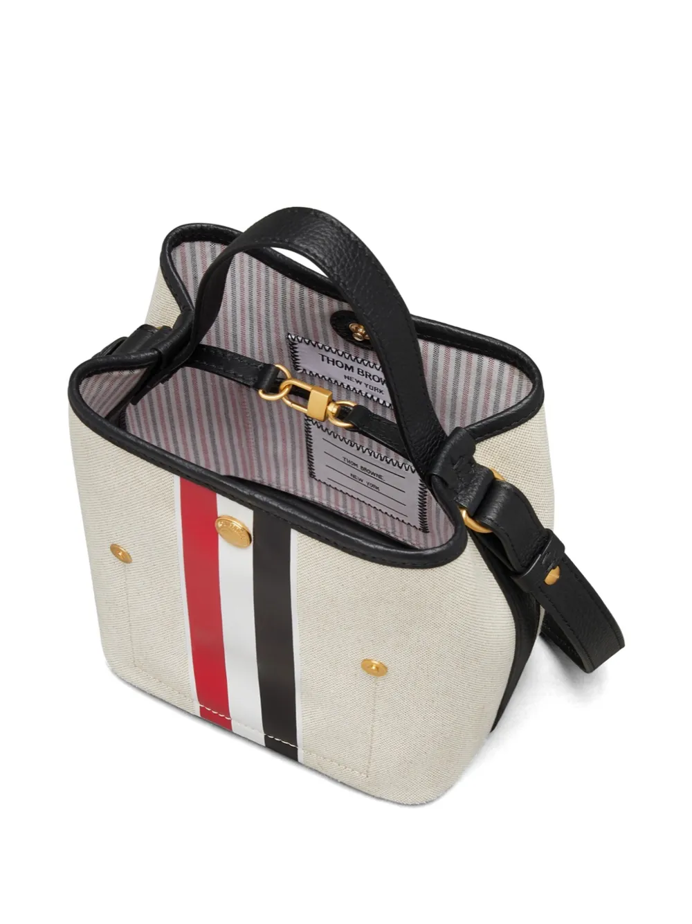 Thom Browne Bucket-shopper met RWB-streep Zwart