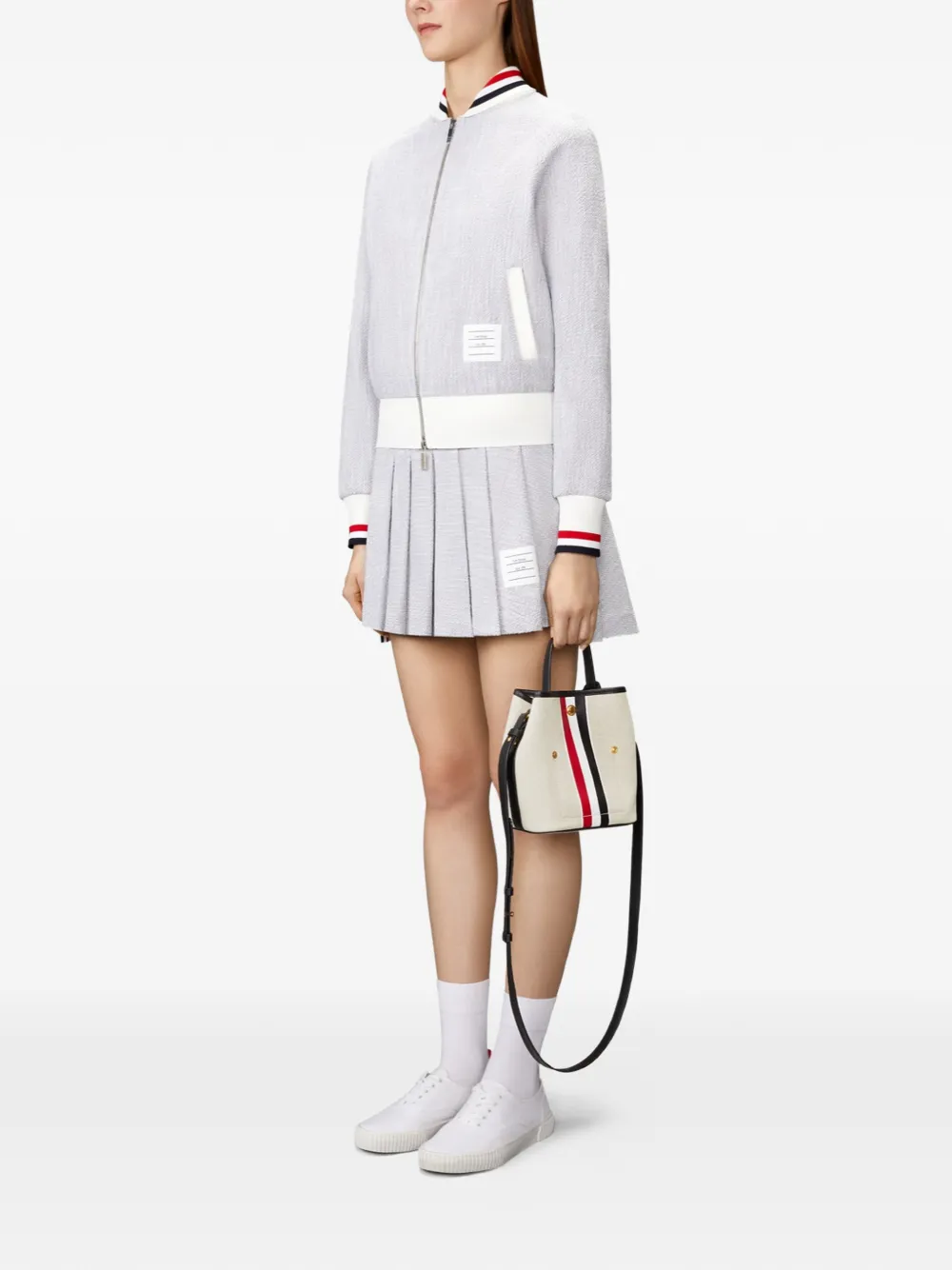 Thom Browne Bucket-shopper met RWB-streep Zwart