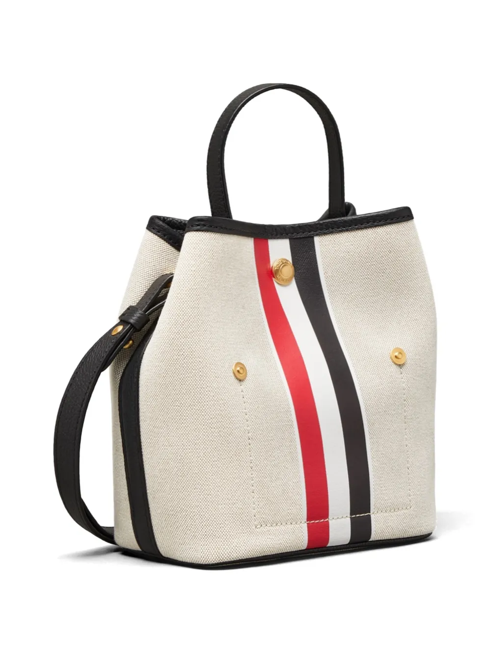 Thom Browne Bucket-shopper met RWB-streep Zwart