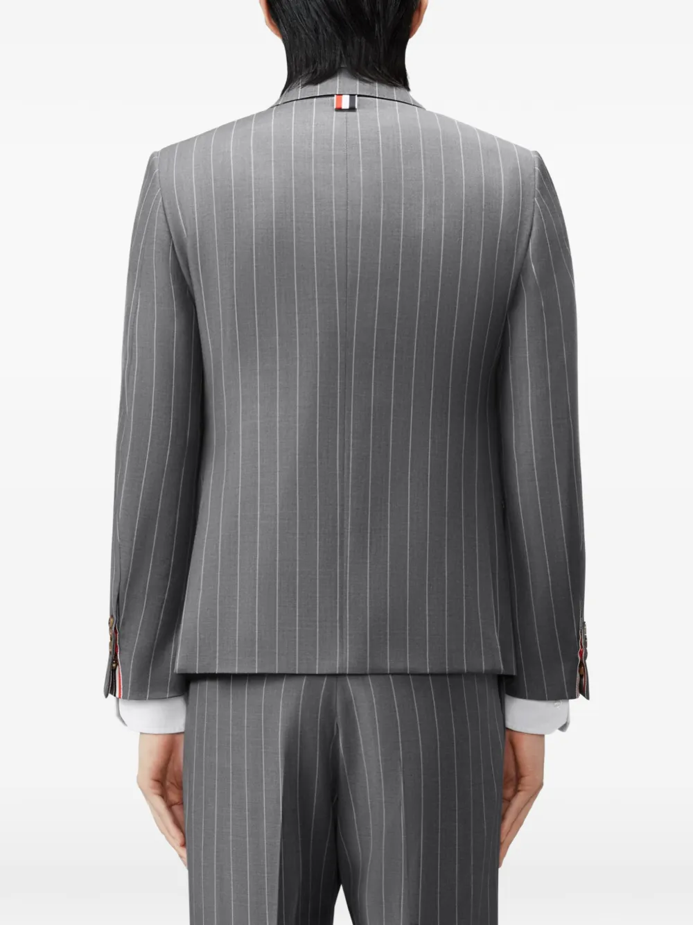 Thom Browne Wollen jack met krijtstreep Grijs