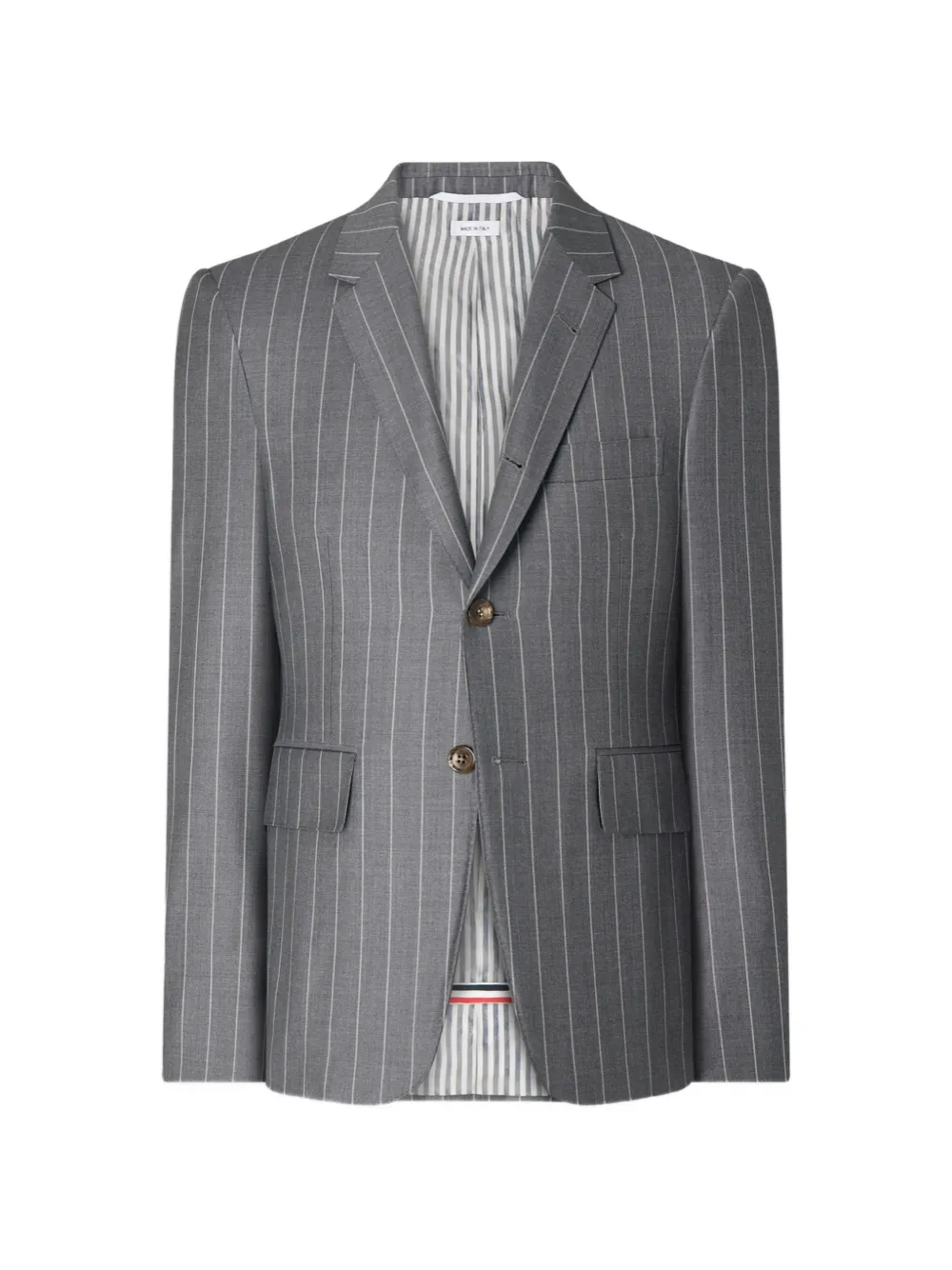 Thom Browne Wolljacke mit Kreidestreifen - Grau