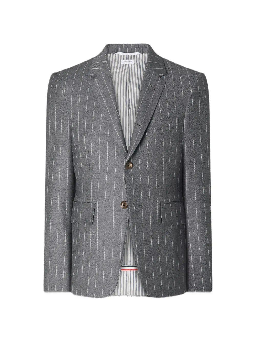 Thom Browne Wollen jack met krijtstreep Grijs