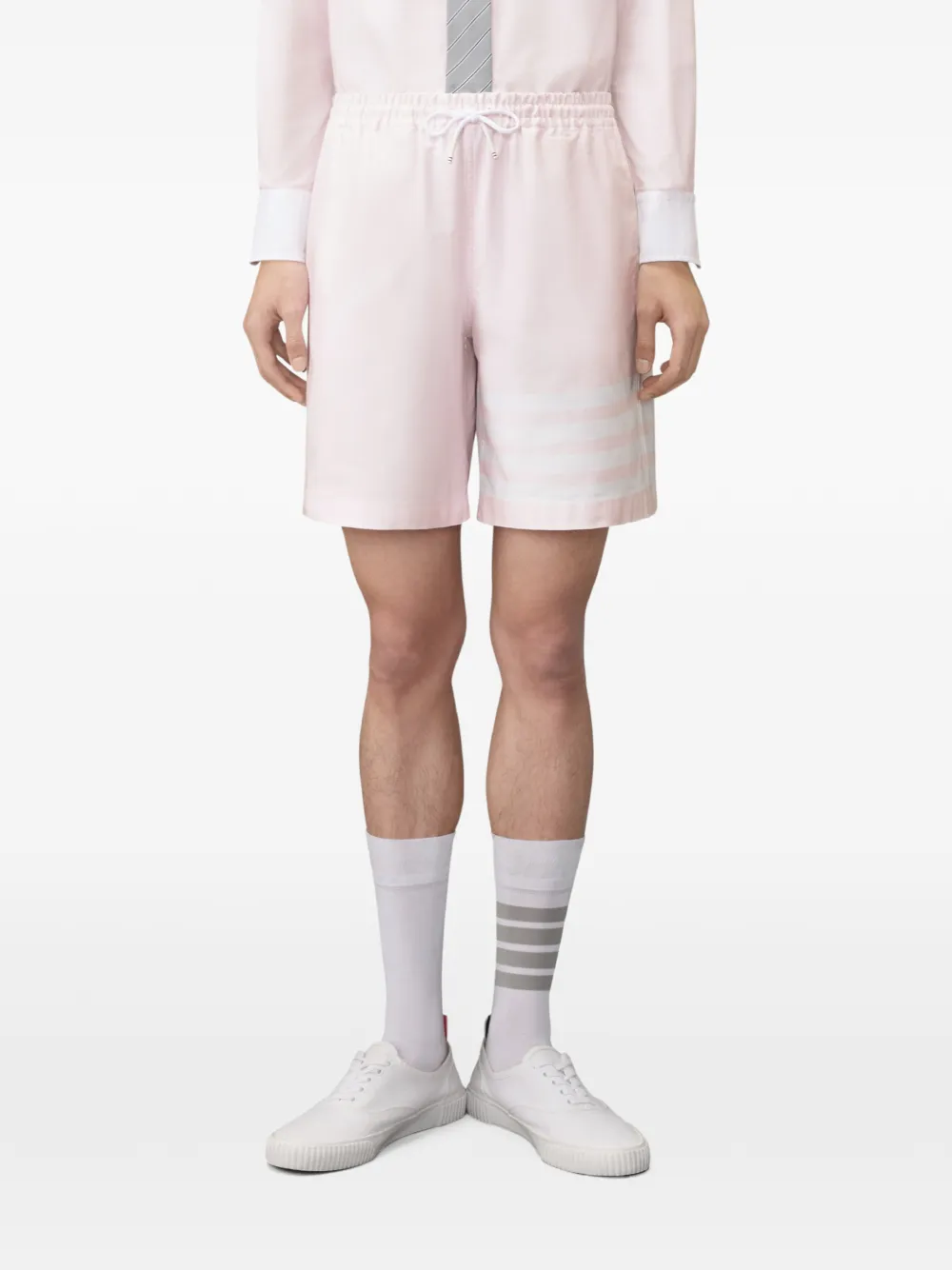 Thom Browne Oxford shorts met vier strepen Roze