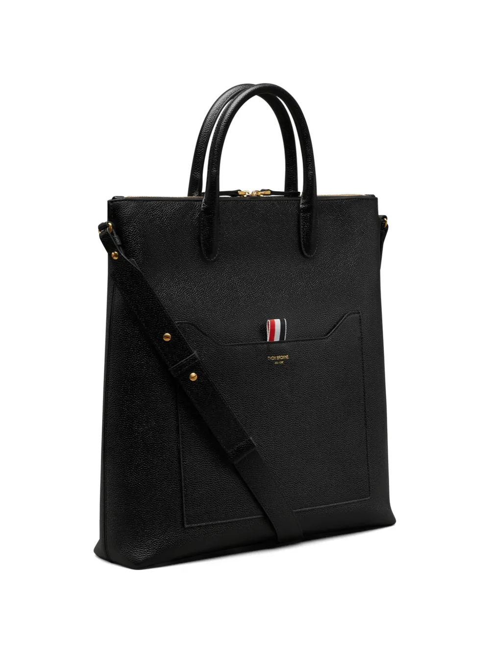 Thom Browne Tool shopper van bewerkt leer Zwart