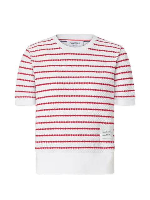 Thom Browne striped honeycomb-rib T-shirt