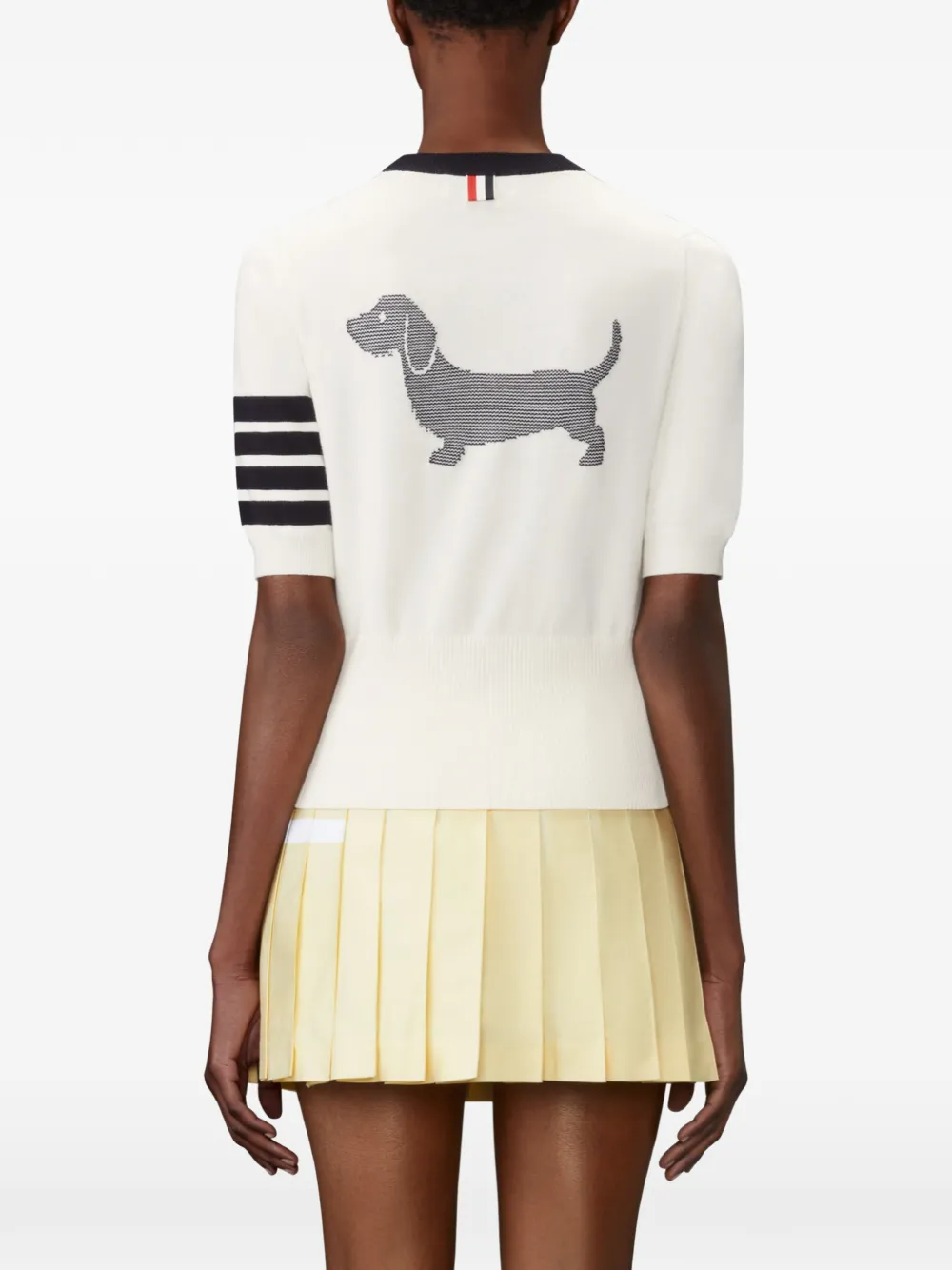 Thom Browne Hector intarsia T-shirt met 4 strepen Wit