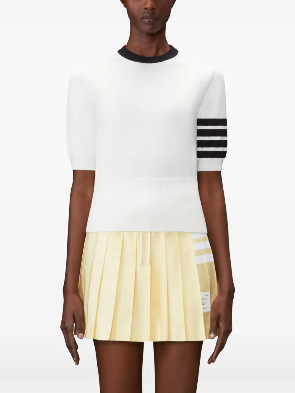 Thom Browne Hector intarsia T-shirt met 4 strepen Wit