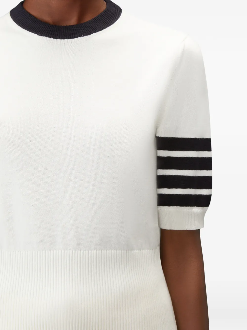 Thom Browne Hector intarsia T-shirt met 4 strepen Wit