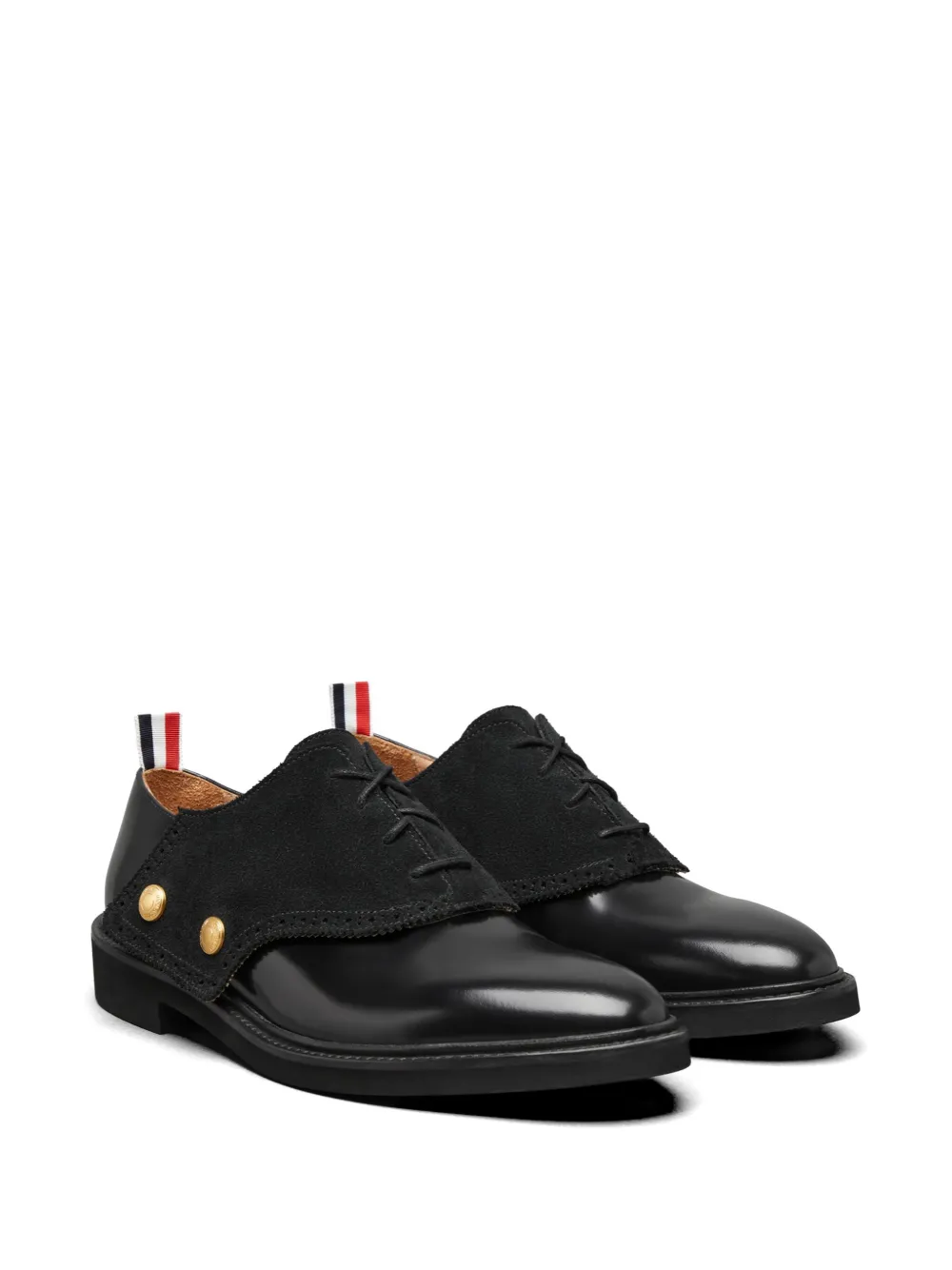 Thom Browne Derby schoenen met suède vlakken Zwart