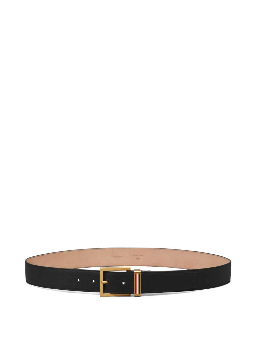 Thom Browne pebble-grain metal-loop belt - Nero