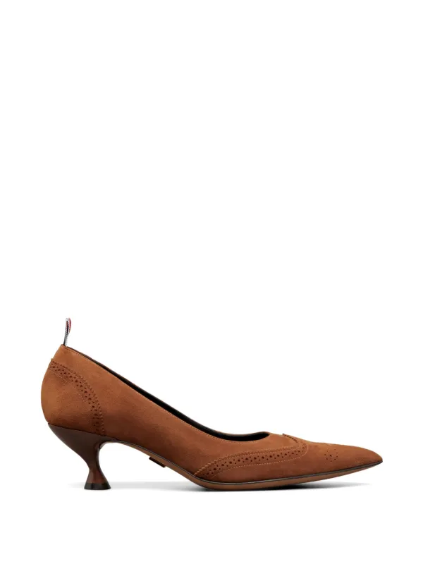 Thom Browne Velukid Wingtip Pump 50mm in Brown