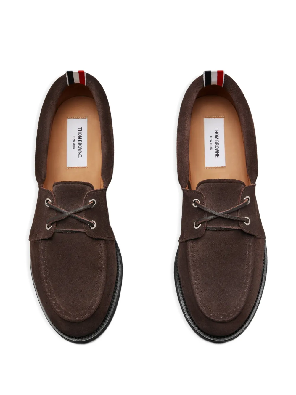 Thom Browne suede lace-up boat shoes Bruin