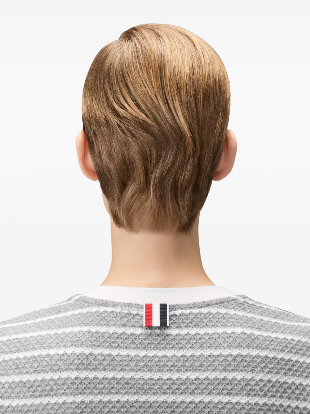 Thom Browne Gestreept geribbeld T-shirt Grijs