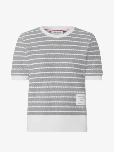 Thom Browne полосатая футболка в рубчик