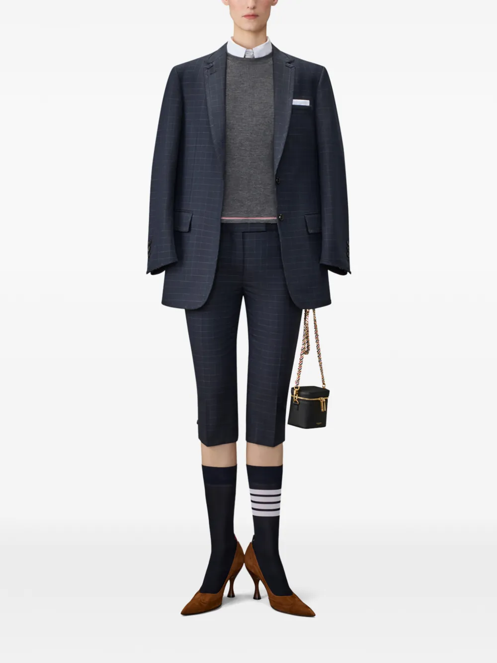 Thom Browne Top van merinowol met RWB-streep Grijs