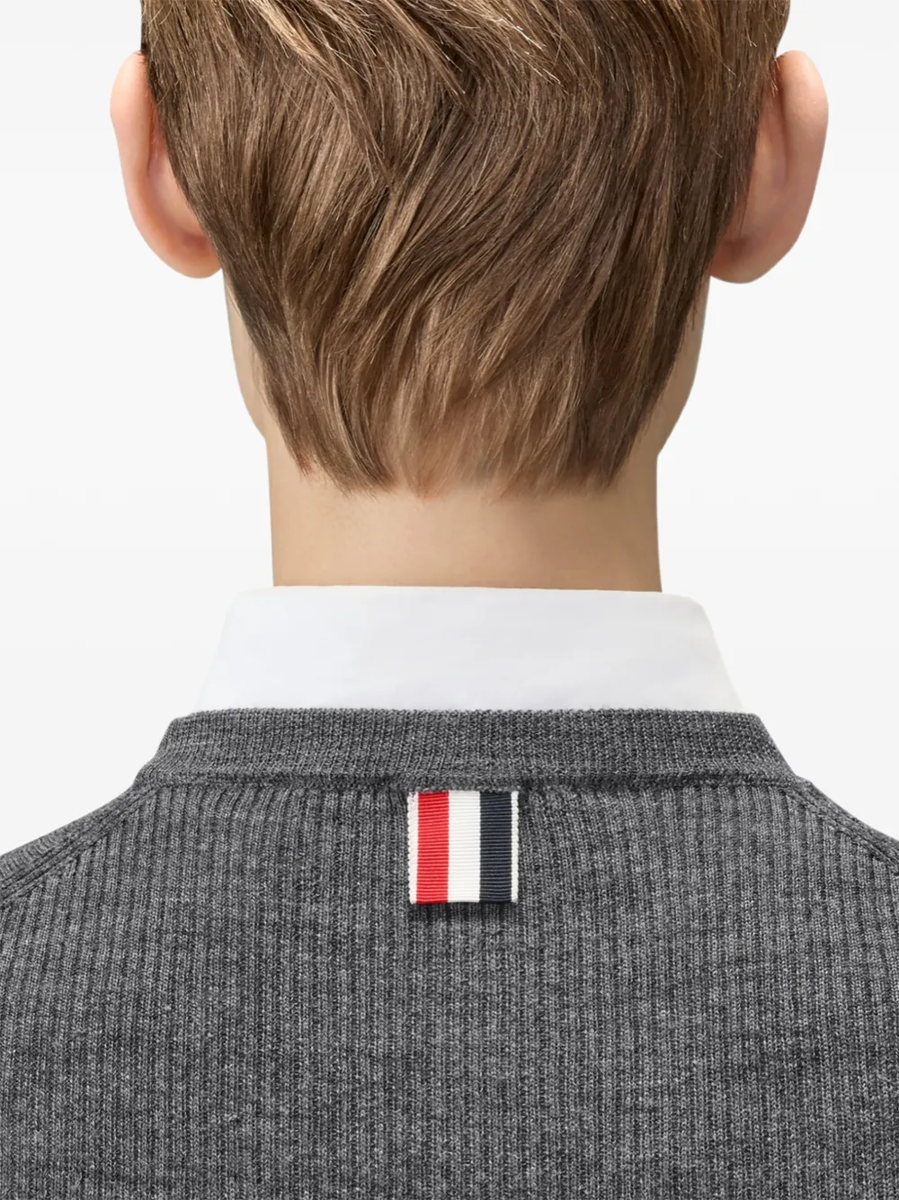 Thom Browne Top van merinowol met RWB-streep Grijs