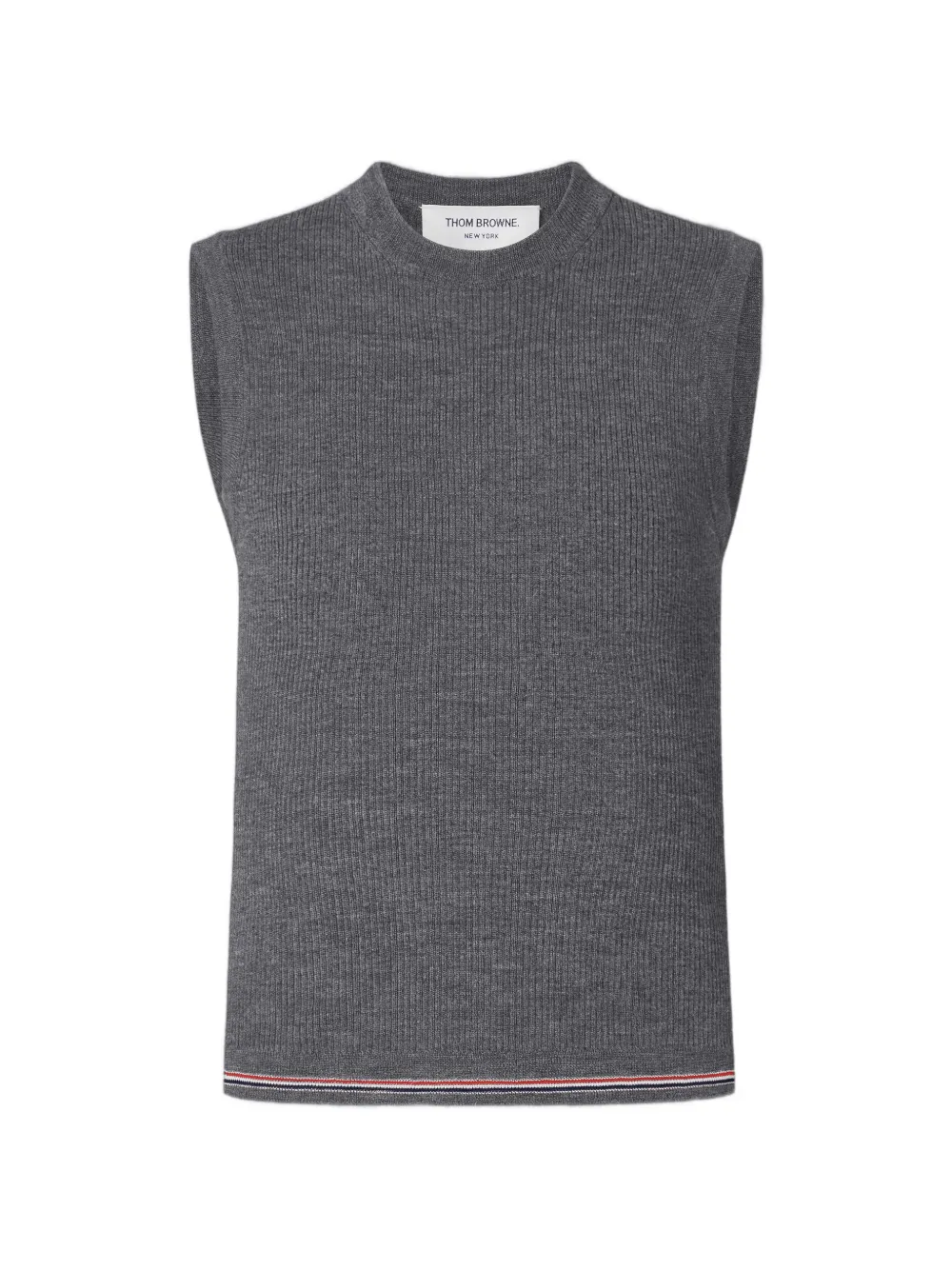 Thom Browne Top van merinowol met RWB-streep Grijs