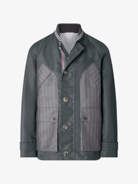 Thom Browne pinstripe-panelled field jacket