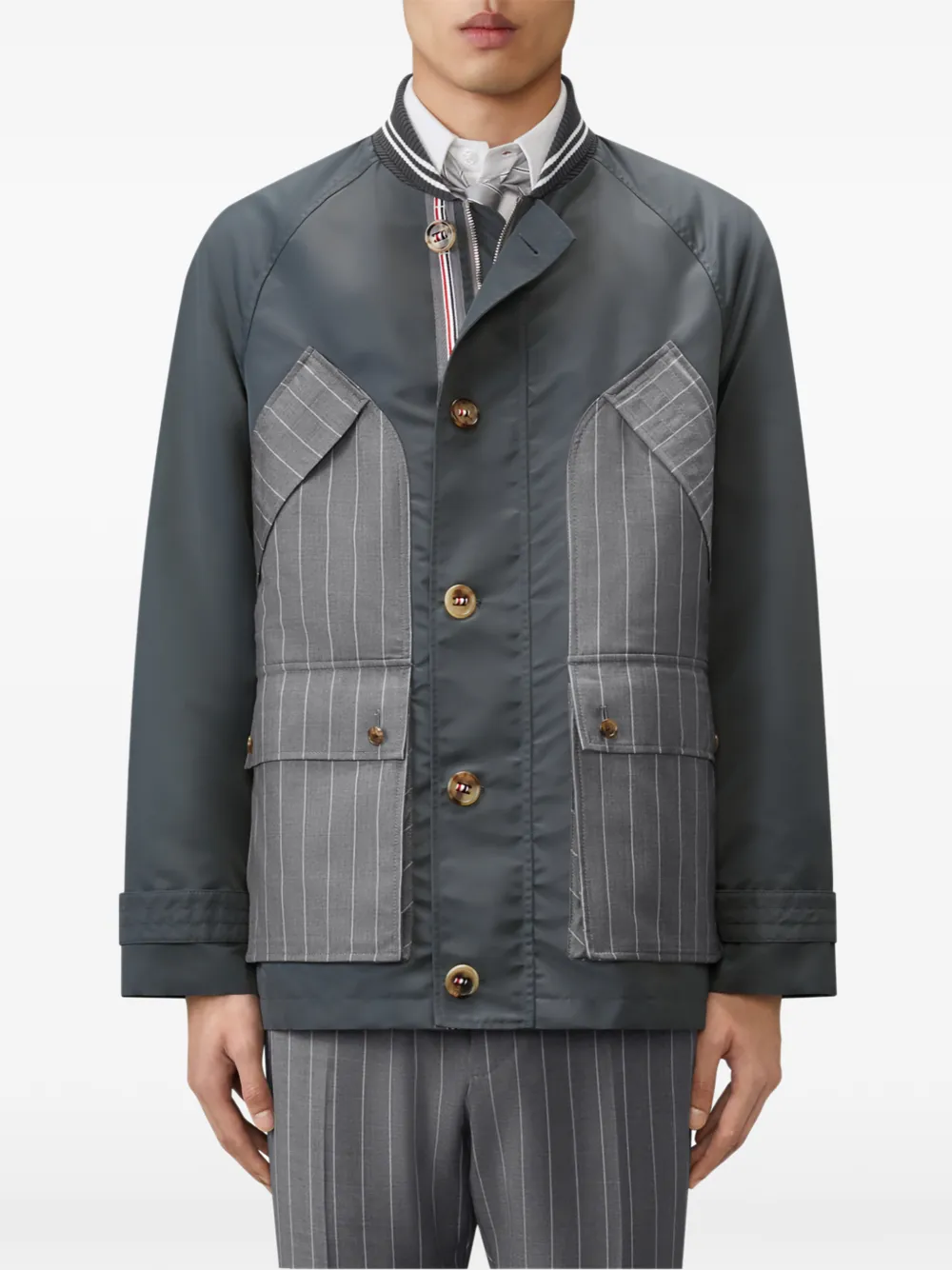 Thom Browne Veldjack met krijtstreep Grijs