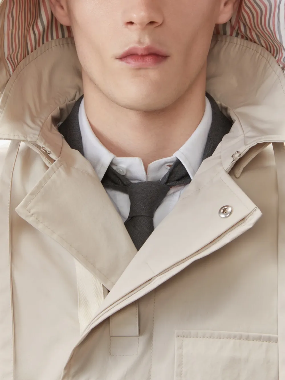 Thom Browne Marine jack met capuchon Beige