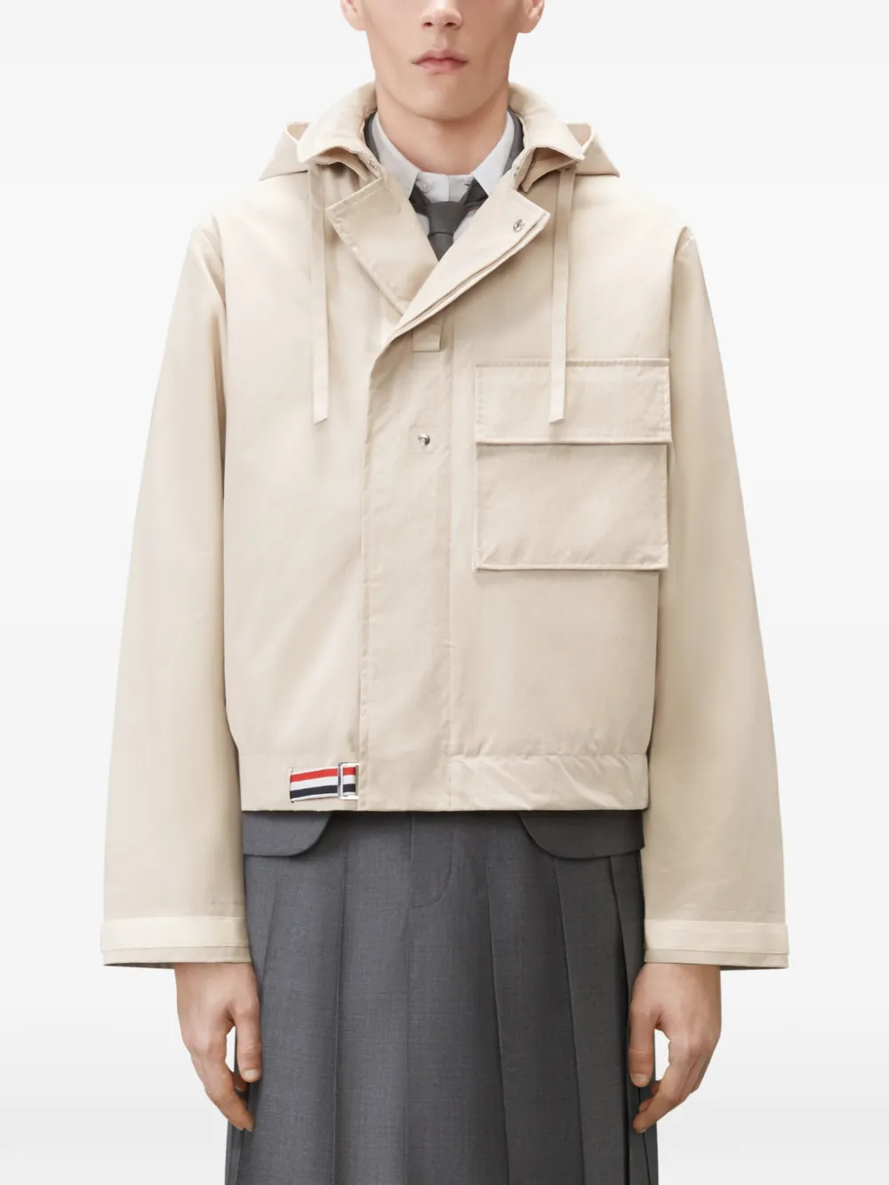 Thom Browne Marine jack met capuchon Beige