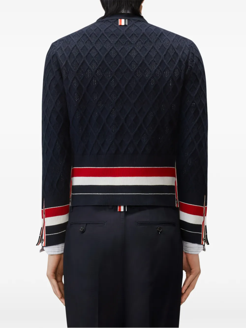 Thom Browne Kasjmier vest met argyle intarsia Blauw