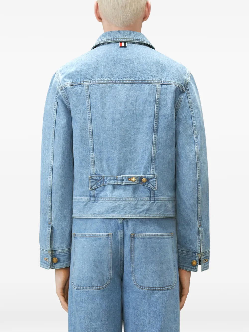 Thom Browne Selvedge denim cargo jack Blauw