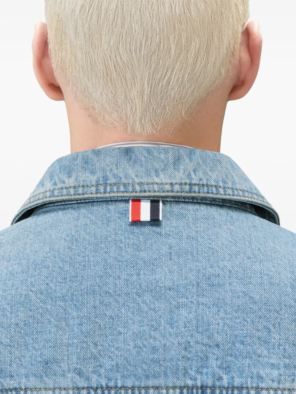 Thom Browne Selvedge denim cargo jack Blauw