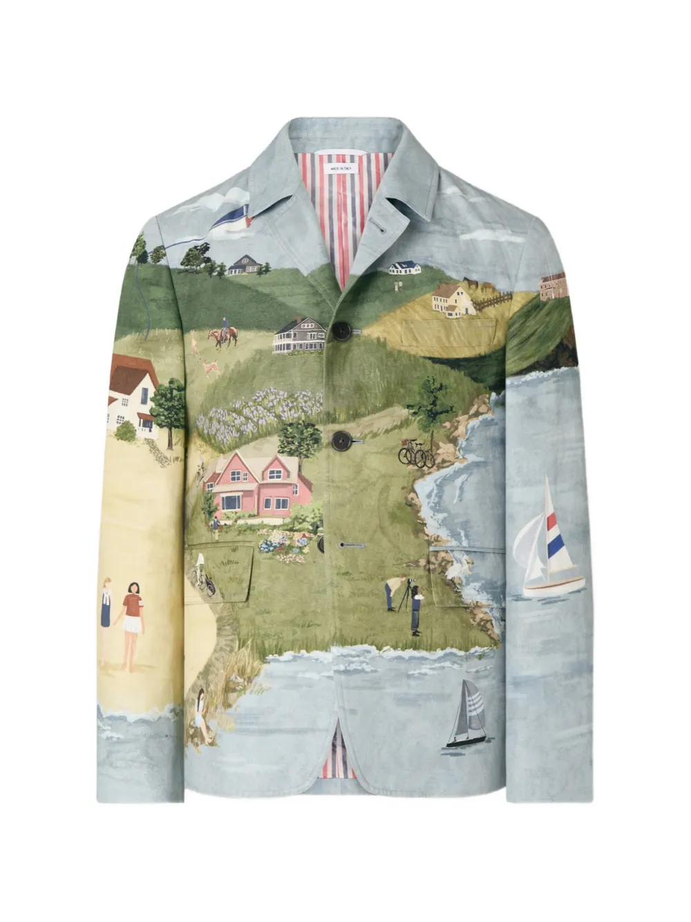 Thom Browne Nantucket scenic unconstructed jacket - Blau