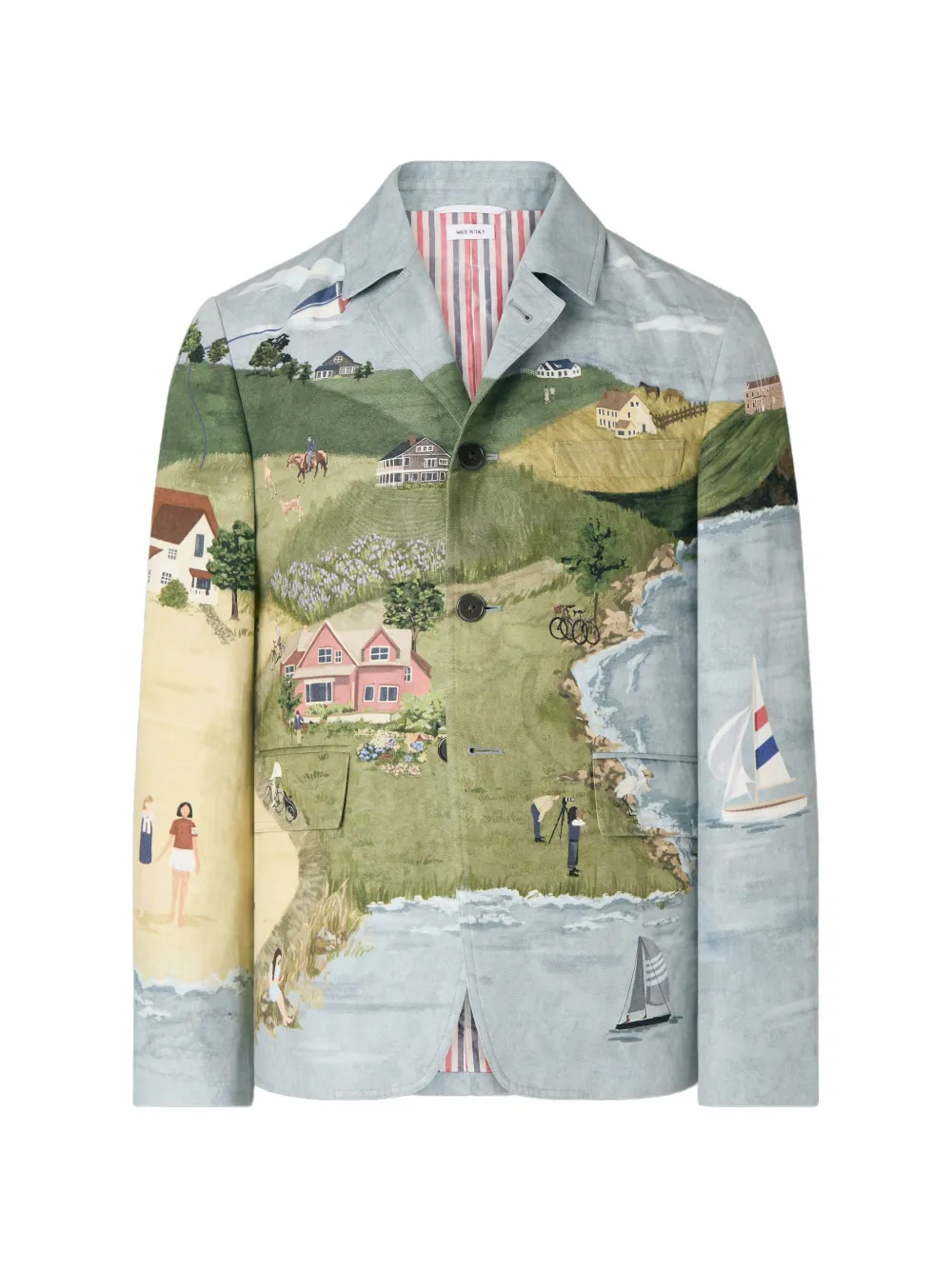Thom Browne Nantucket scenic unconstructed jacket - Blu