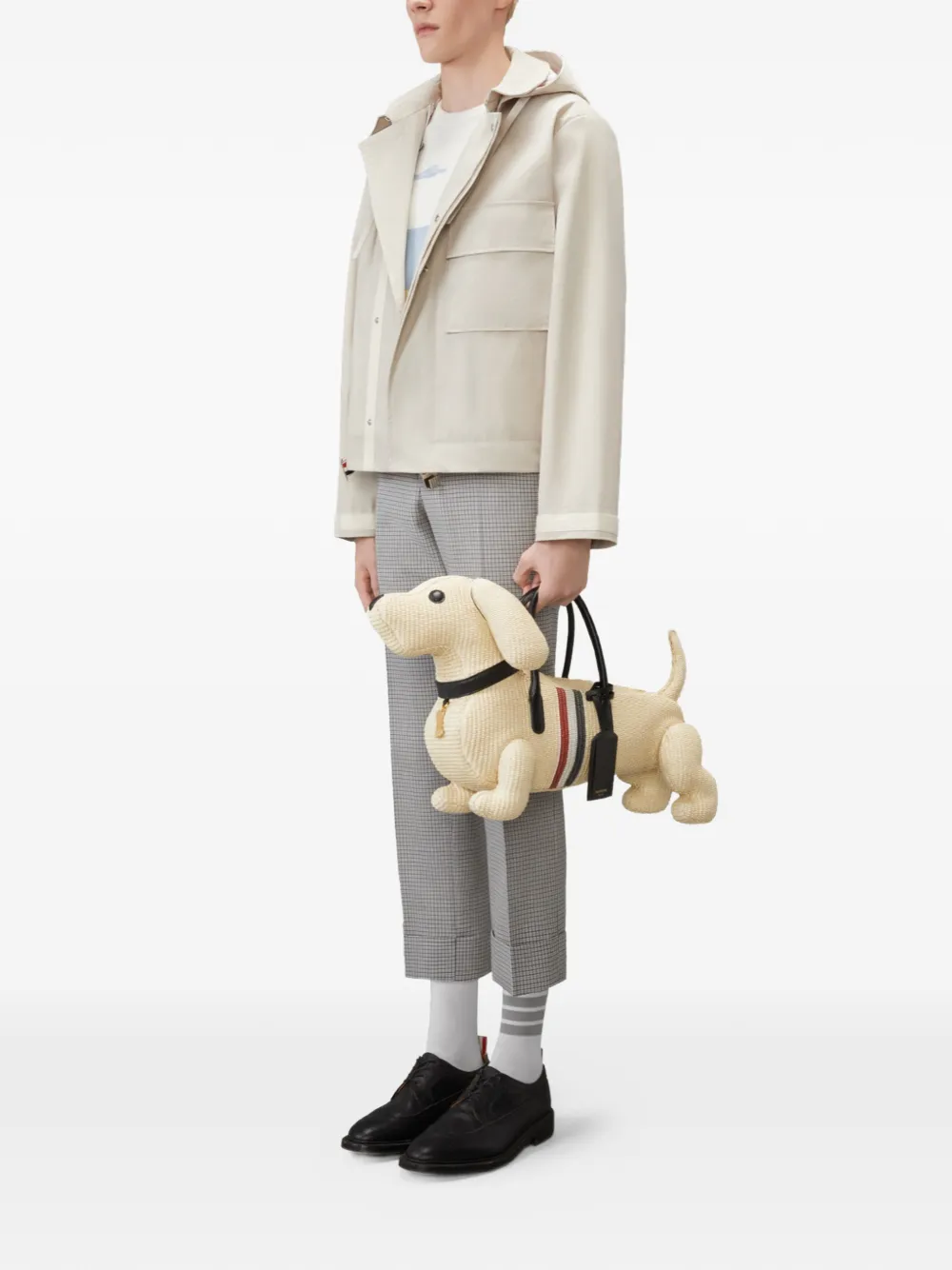 Thom Browne Hector shopper met streepdetail Beige