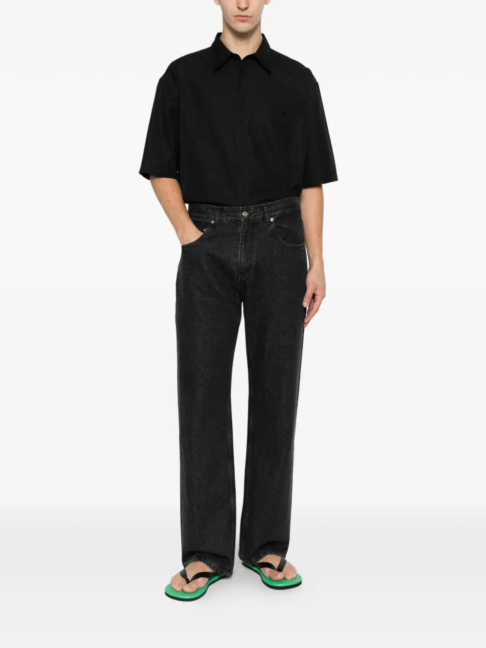 Saint Laurent overhemd met korte mouwen Zwart