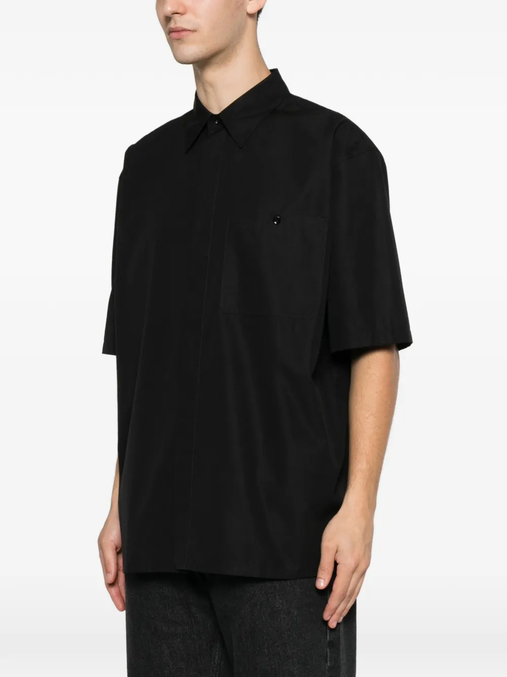 Saint Laurent overhemd met korte mouwen Zwart