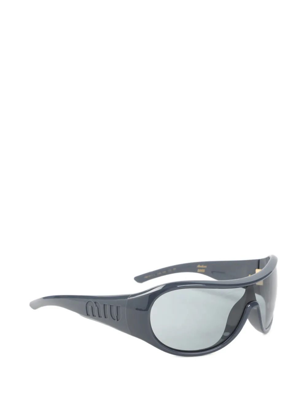 Miu Eyewear Zonnebril met logo-reliëf Grijs