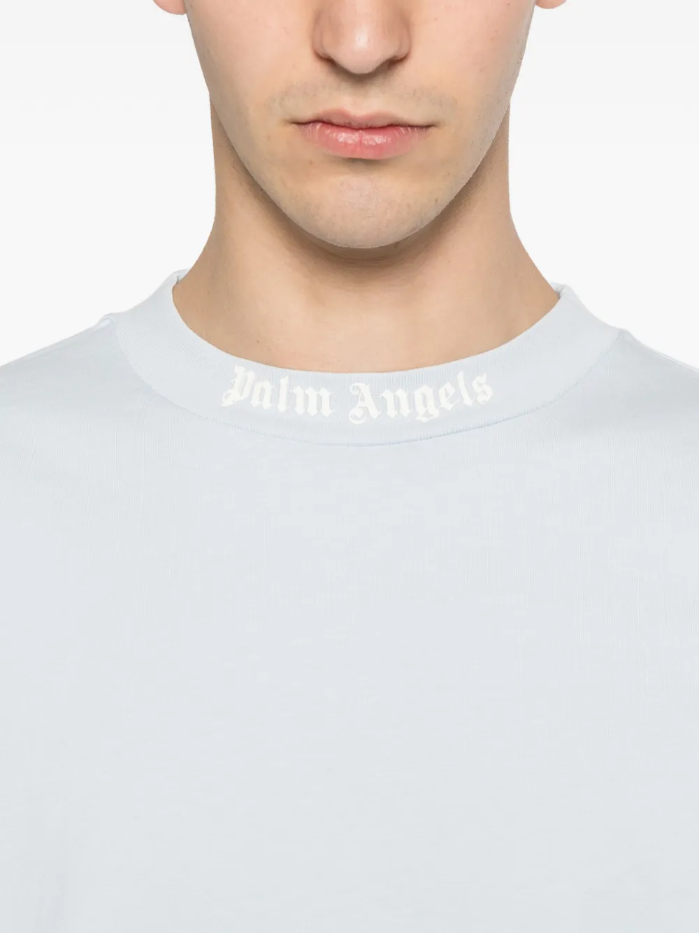 Palm Angels T-shirt met logoprint Blauw