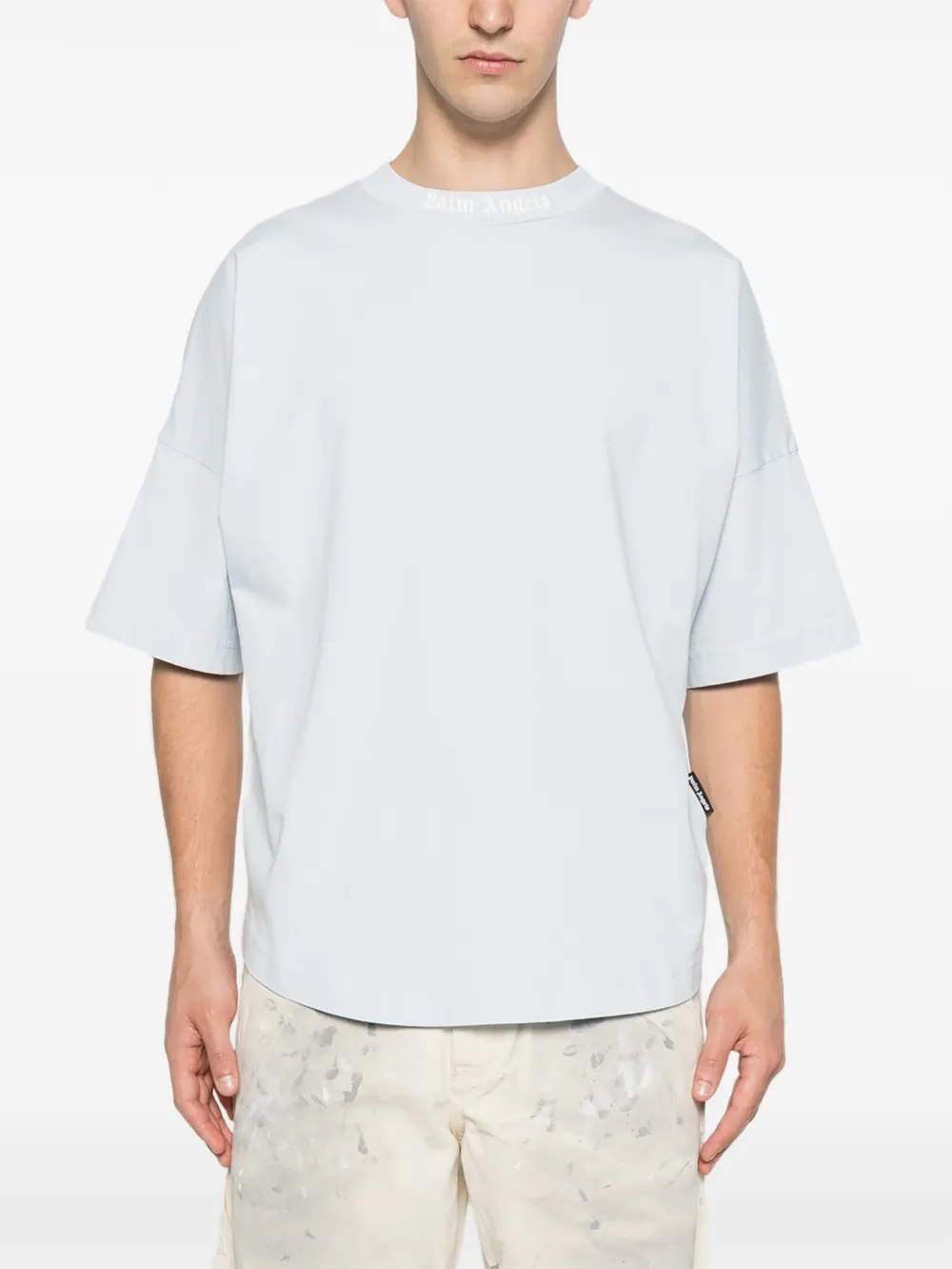 Palm Angels T-shirt met logoprint Blauw