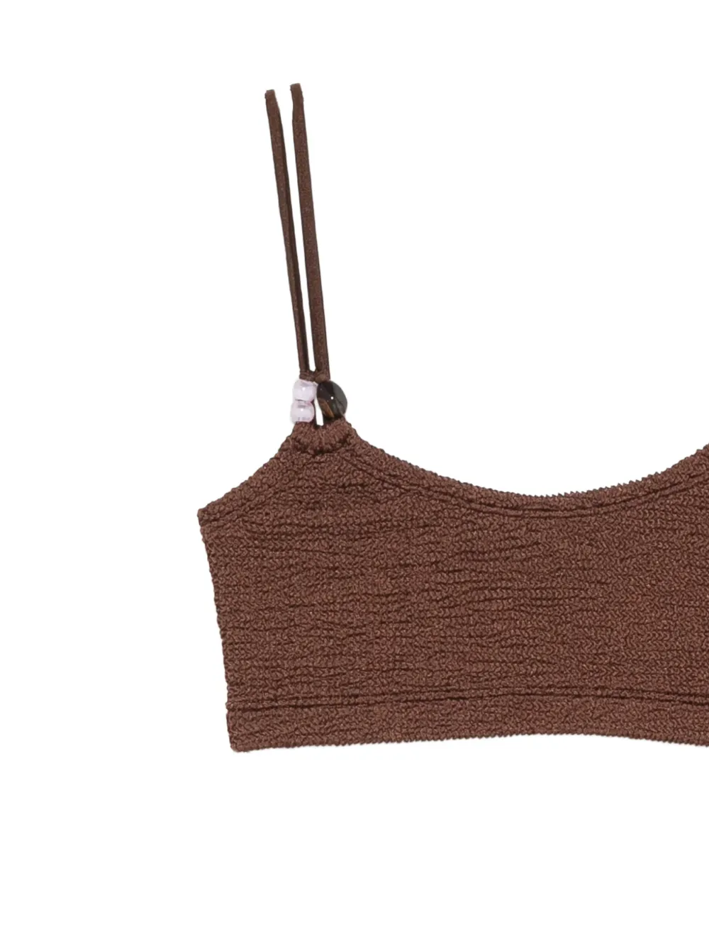 Hunza G Gekreukte bikini met kralen Bruin