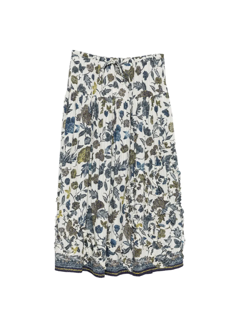 Ulla Johnson Alexandra floral-print ruffled midi skirts - Bianco