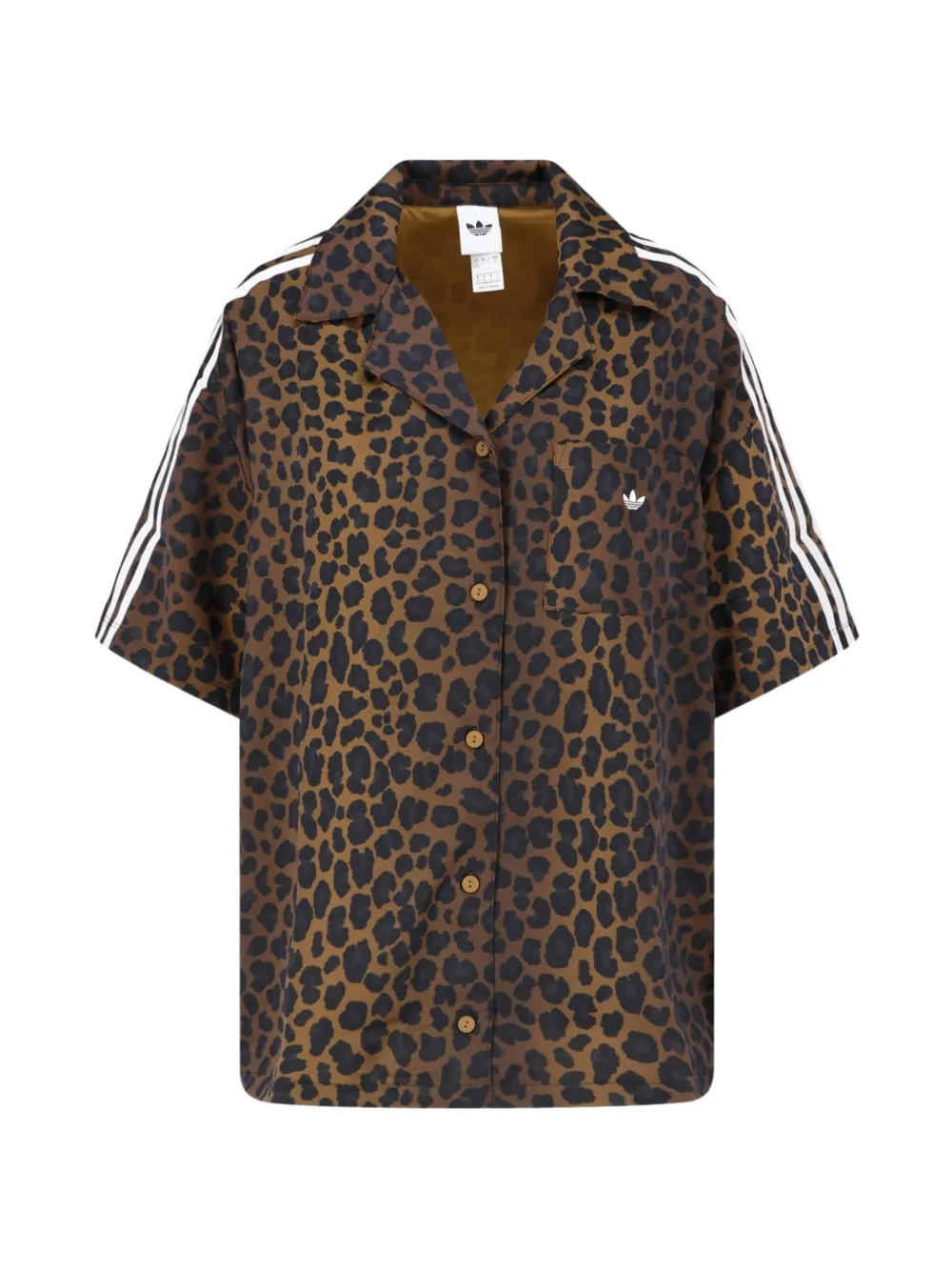 adidas leopard-print short-sleeve shirt - Braun
