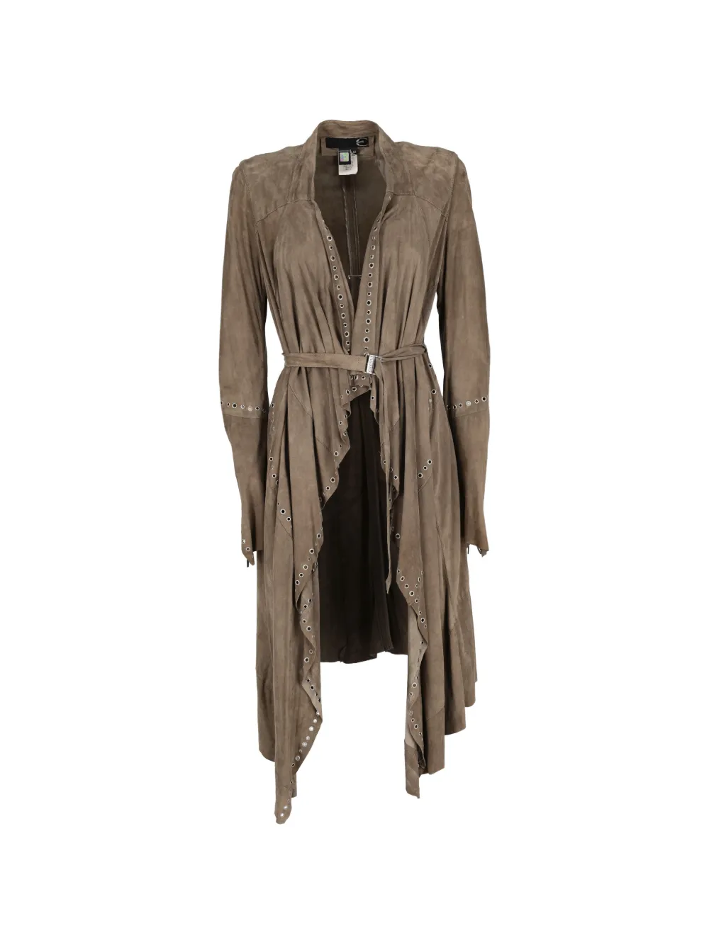 Just Cavalli Vintage eyelet-embellished belted coat - Braun